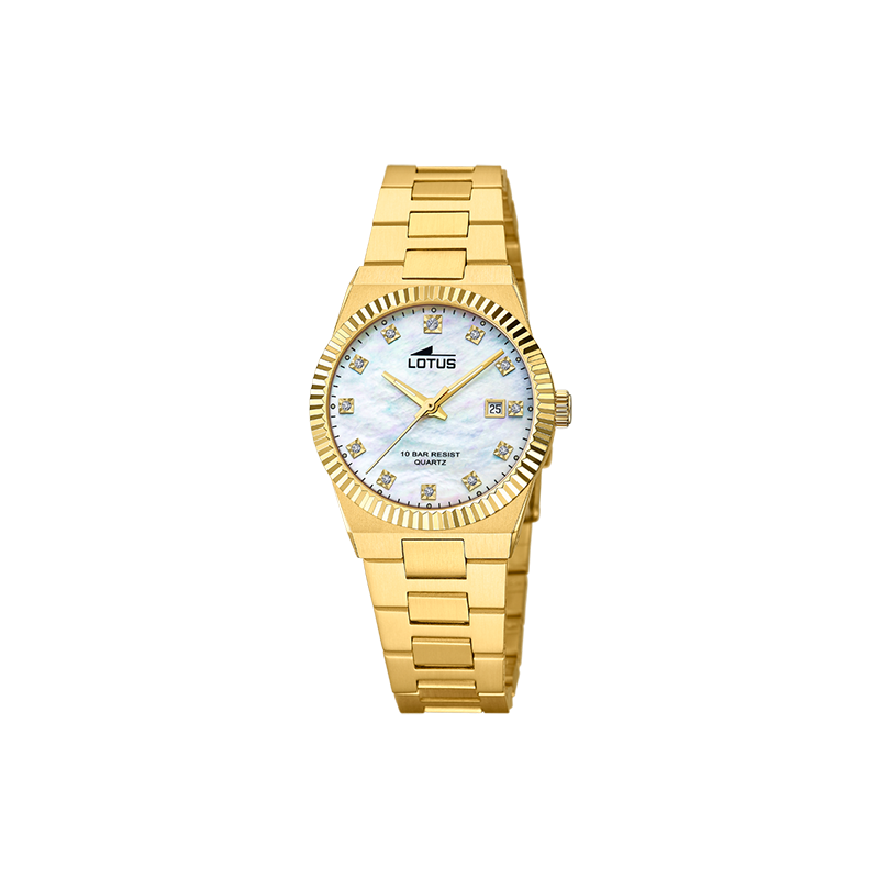 Reloj Lotus Freedom Collection 18839/1 analógico para mujer con movimiento de cuarzo, chapado en oro