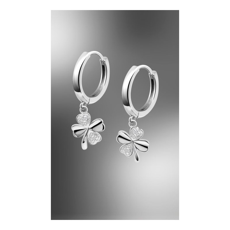 Pendientes LOTUS SILVER LP3108-4/2 con flor de plata de ley de 925 m/m