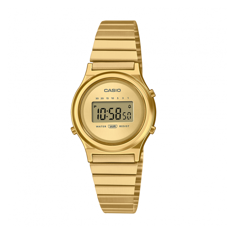 Reloj CASIO LA700WEG-7A de señora, caja y pulsera dorada