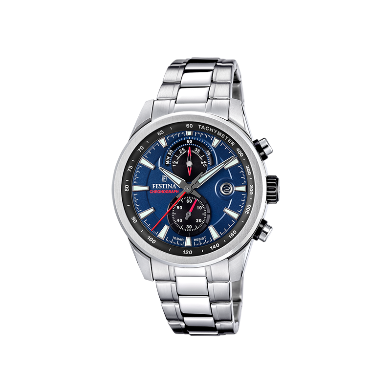 X Reloj FESTINA F20694/5, de caballero, de acero, crono, sumergible