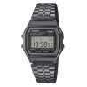 Reloj CASIO A158WETB-1A, caja y pulsera de acero negro