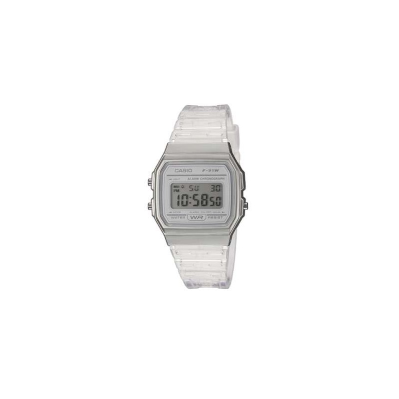 Reloj CASIO F-91WS-7EF caja de acero, correa de silicona