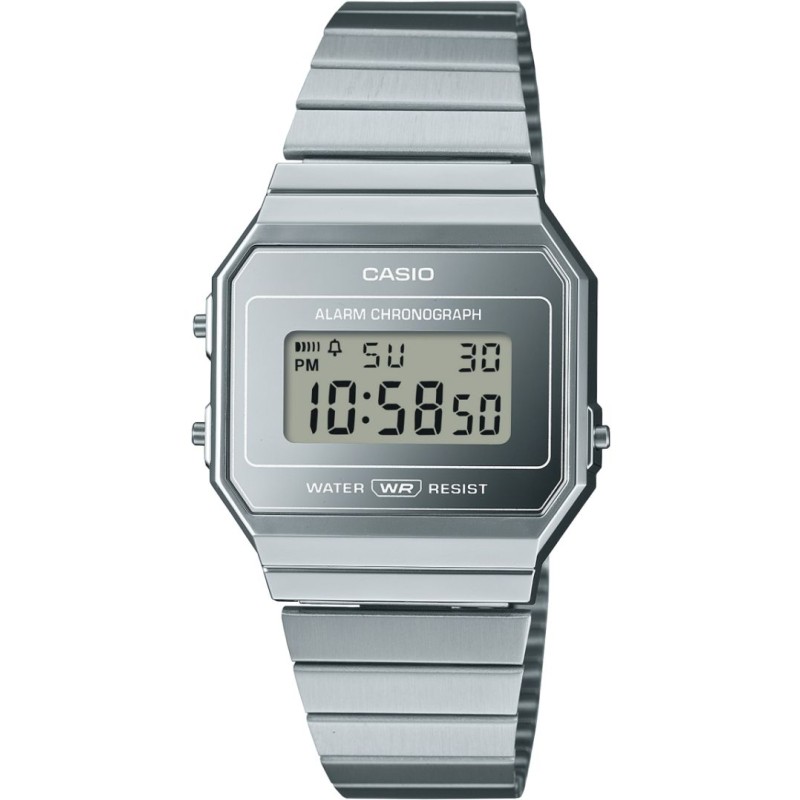 Reloj CASIO WEV-7AEF,  UNISEX,, caja y pulsera de acero