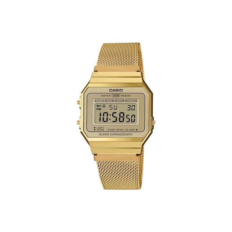 Reloj CASIO WEVG-9AEF,  UNISEX,, caja y pulsera de acero-chapado