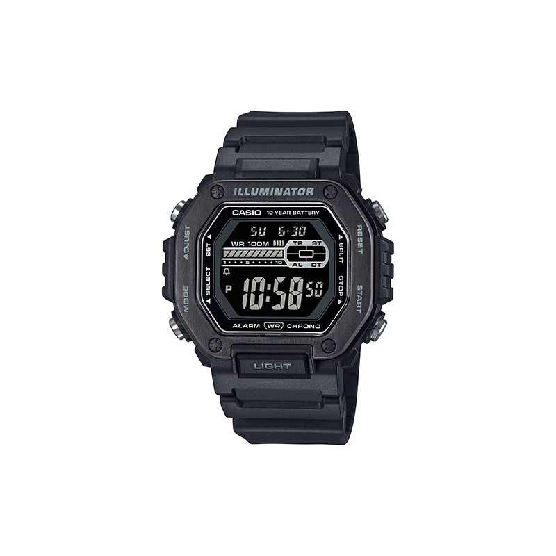 Reloj CASIO MWD-110HB-1BV caja y  correa de silicona, sumergible