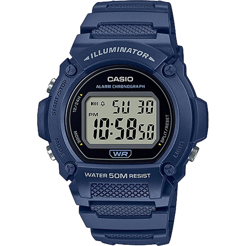 Reloj CASIO W-800H-1A, sumergible, alarma, crono