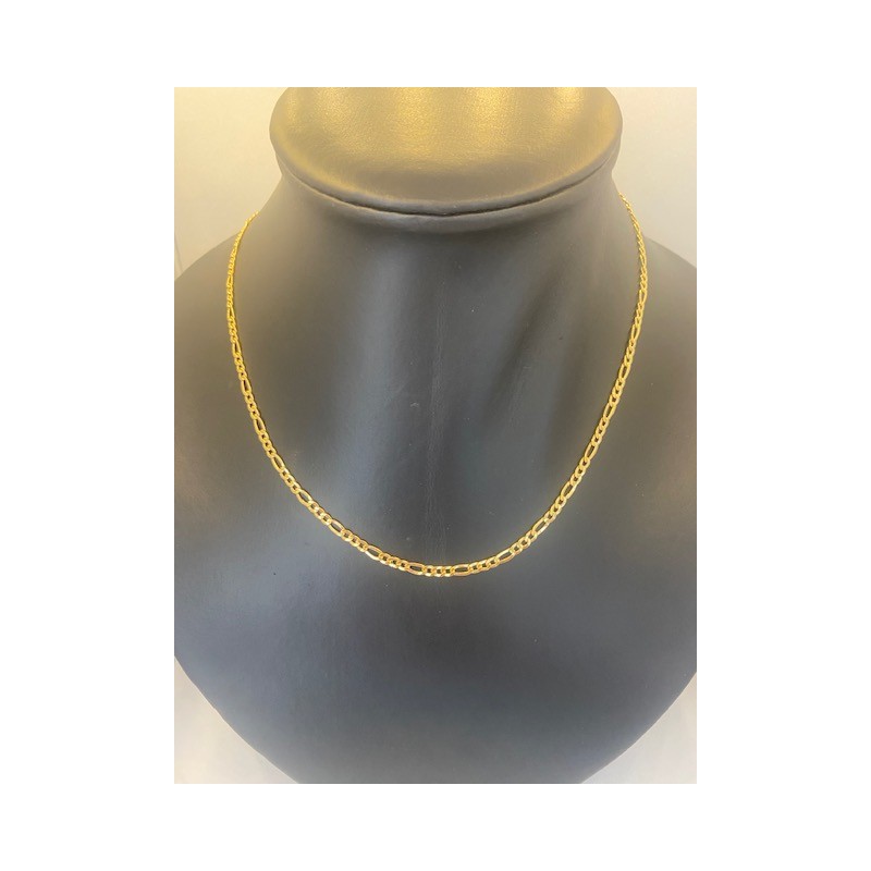 Collar de oro 18 KTS, de 60 cms de largo, con anillas 3X1