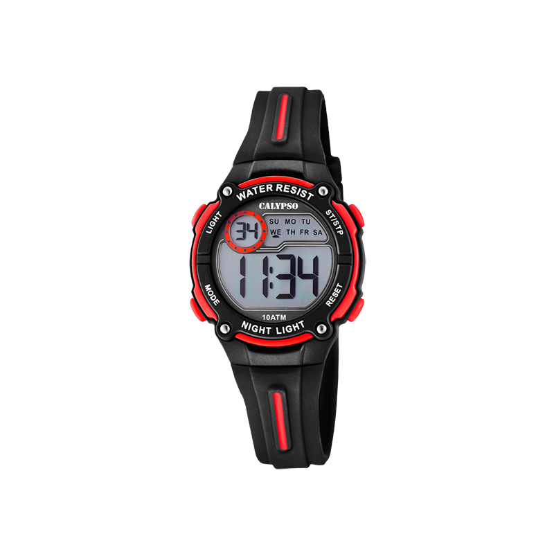 Reloj CALYPSO K6068/6, sumergible 5 ATM, digital, luz led.