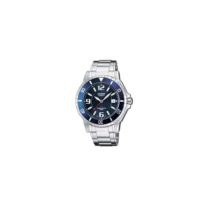 Reloj CASIO MTD-1053D-1AV de caballero, de acero, sumergible.