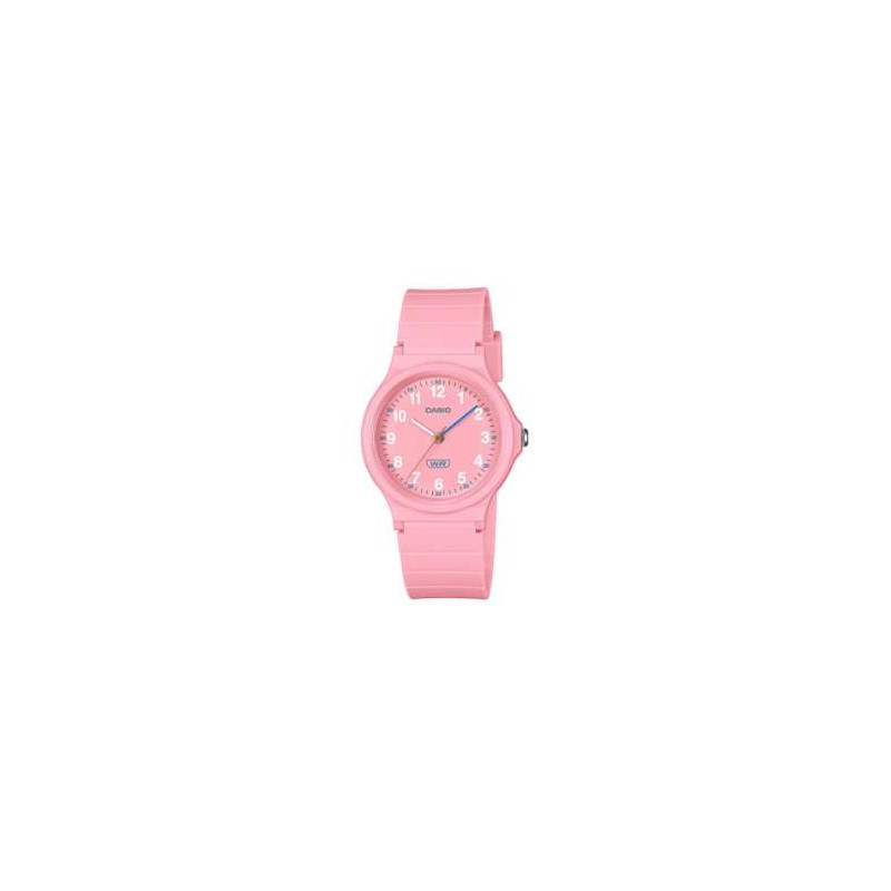 Reloj CASIO LQ-24B-4B, resistente al agua, color rosa.