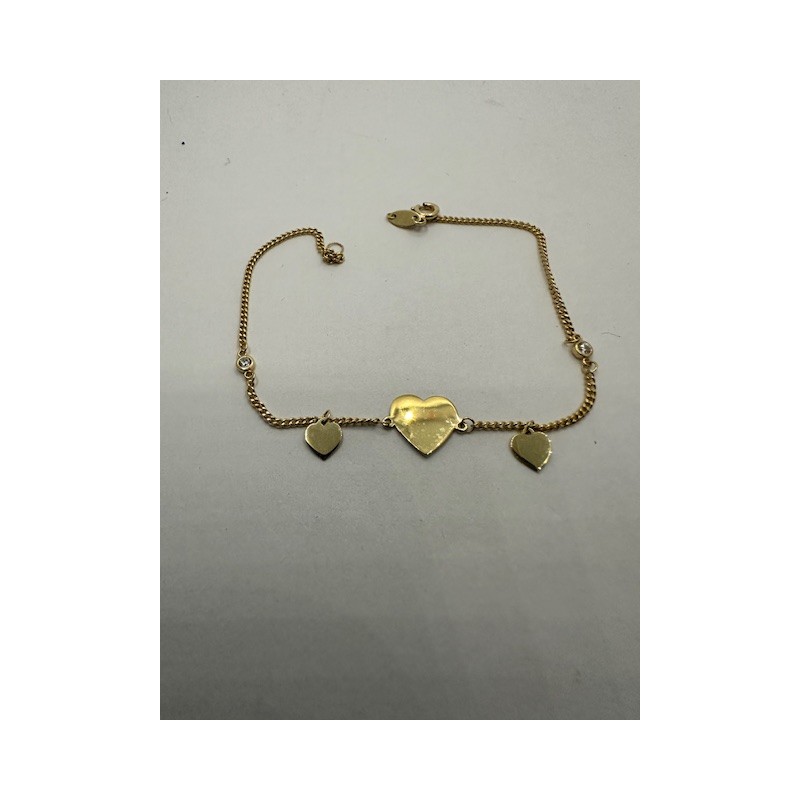 Pulsera de ORO amarillo de 18 KTS, con corazones