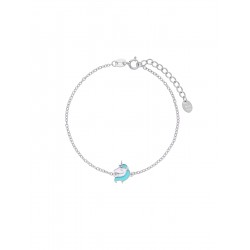 Pulsera unicornio. Plata de 1ª Ley rodiada. Esmalte turquesa, de MAREA